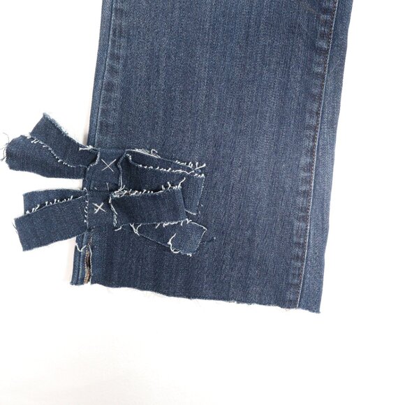 Lucky Brand Sofia Boot Women's Custom Jeans Cute Bow Size 12/31 Long - Picture 3 of 10